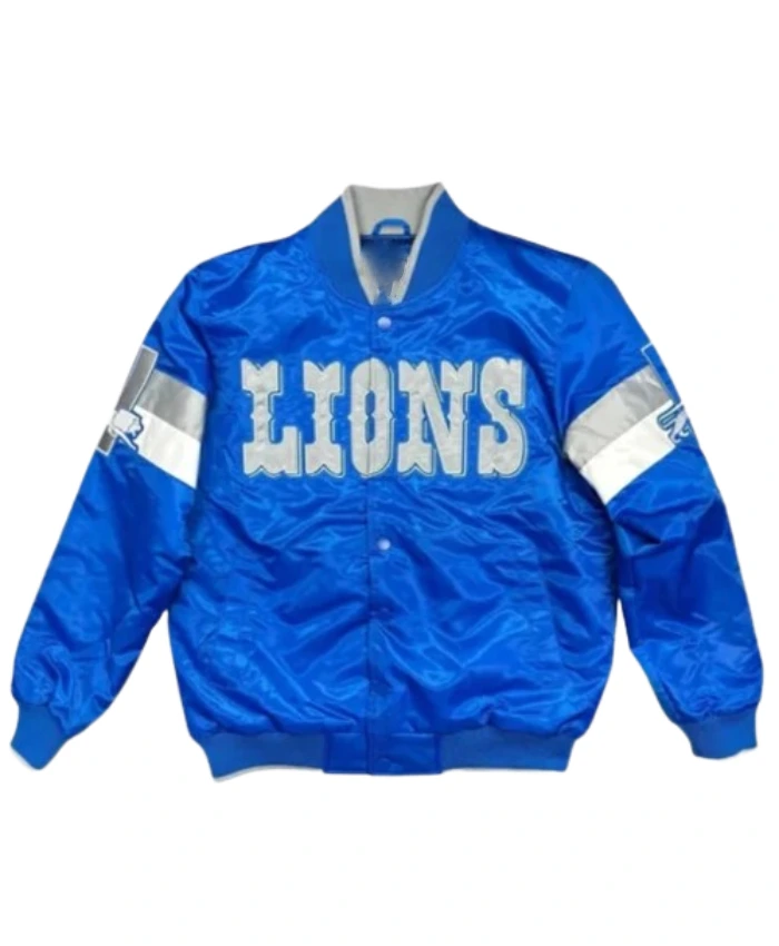 Detroit Lions Starter Costco Blue Satin Jacket