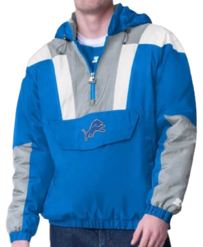 Detroit Lions Starter Pullover Hooded Half Zip Jacket