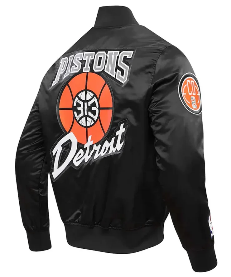 Detroit Pistons 2023 24 City Edition Varsity Jacket Back