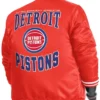 Detroit Pistons Adaptive Bold Logo Red Varsity Satin Jacket