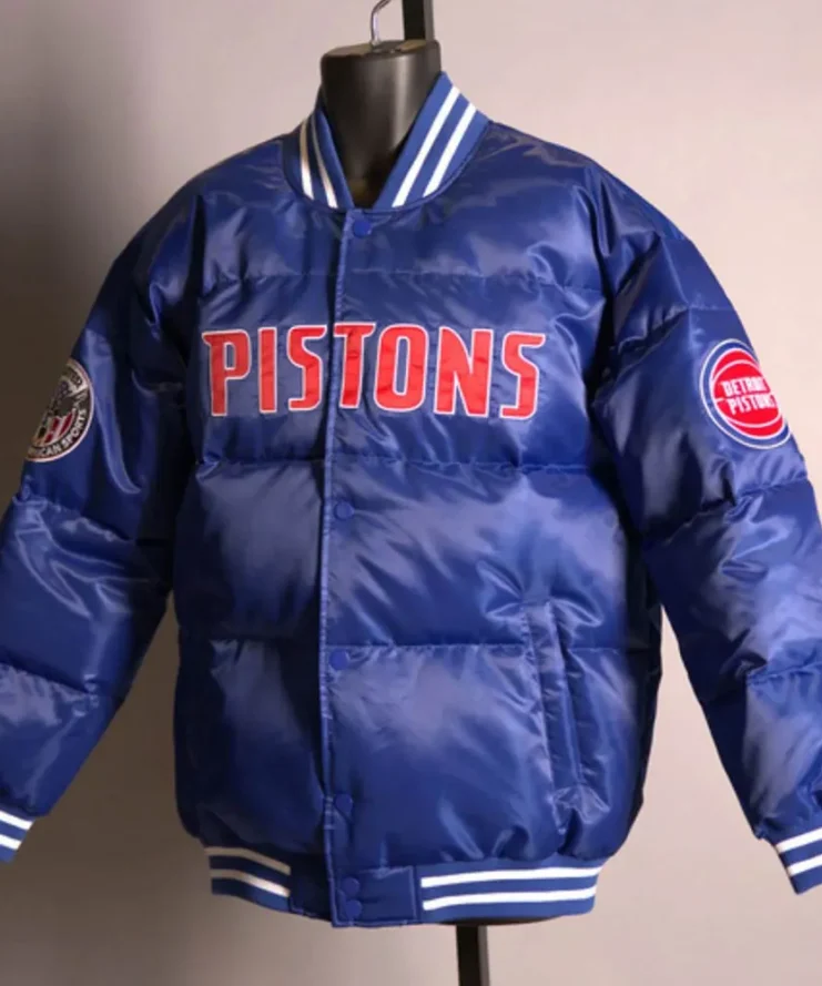 Detroit Pistons Blue Down Bubble Jacket