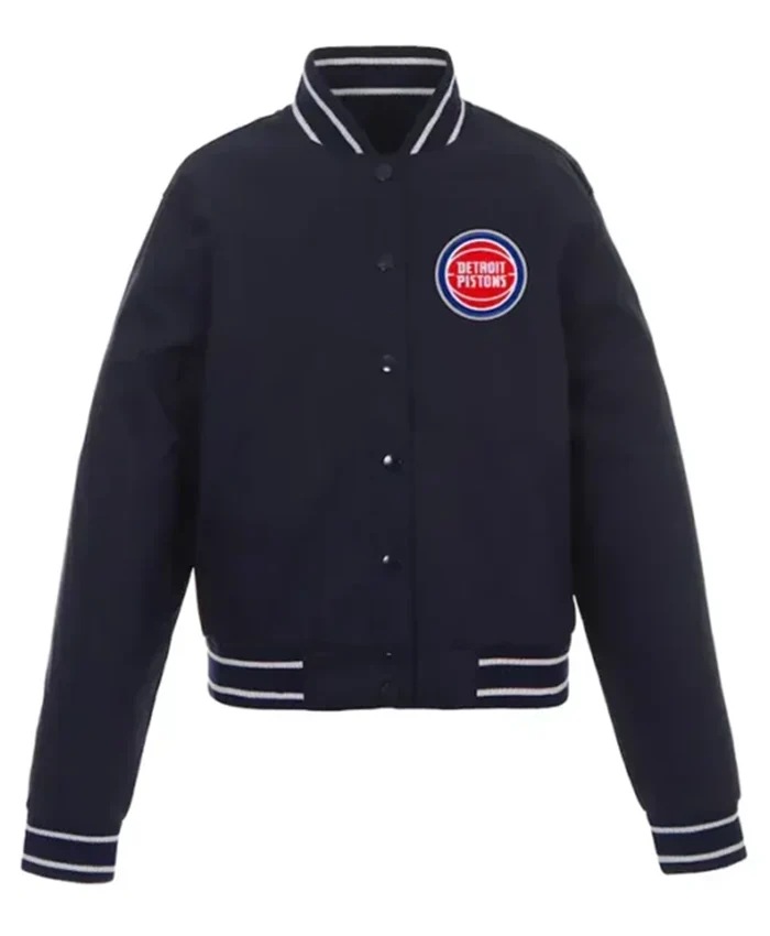 Detroit Pistons Navy Blue Letterman Varsity Jacket