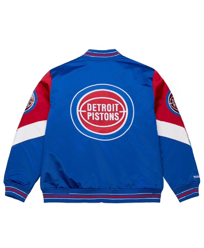 Detroit Pistons Royal Throw It Back Satin Jacket