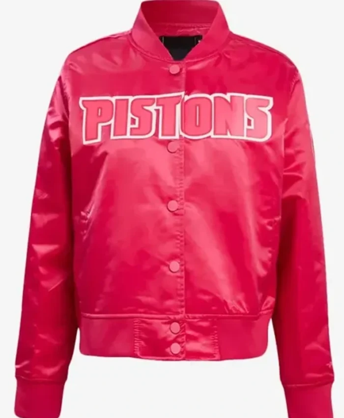 Detroit Pistons Triple Pink Varsity Jacket