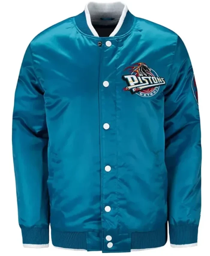 Detroit Pistons Ty Mopkins Teal Varsity Jacket