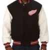 Detroit Red Wings Black And OFF White Two Tone Varsity Jacket