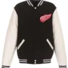 Detroit Red Wings Black And White Varsity Jacket