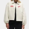 Detroit Red Wings Heathered Bone Coachs Jacket 1