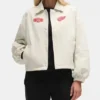 Detroit Red Wings Heathered Bone Coachs Jacket