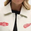Detroit Red Wings Heathered Bone Coachs Jcket