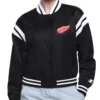 Detroit Red Wings Printed Logo Black Varsity Jacket