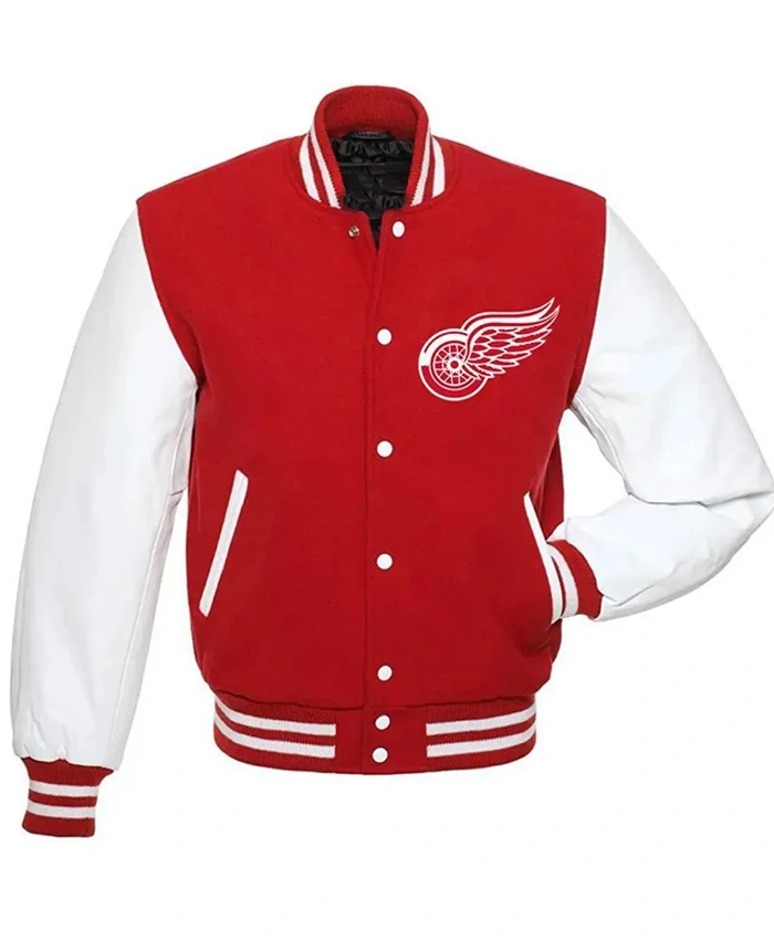 Detroit Red Wings Red And Black Varsity Jacket