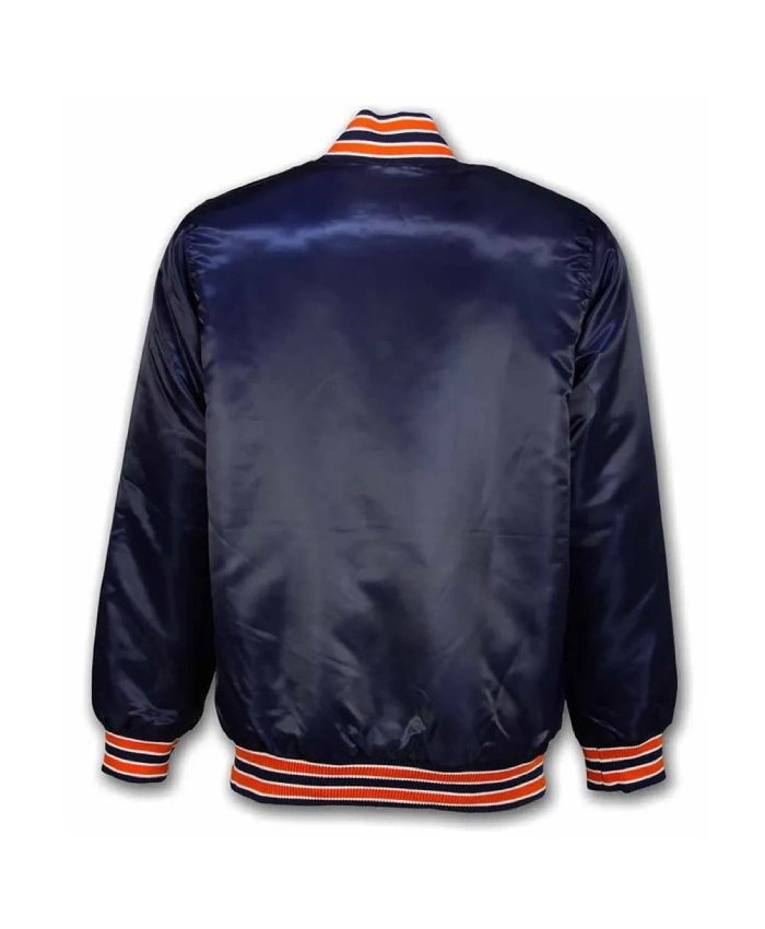 Detroit Tigers 1984s Navy Bomber Full Snap Satin Jacket