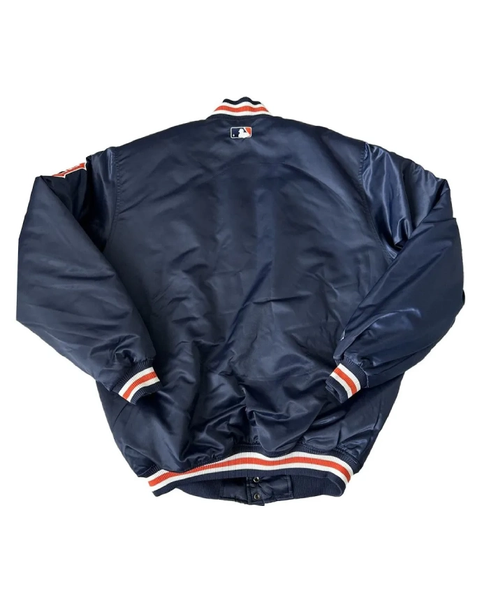 Detroit Tigers 80s Blue Full Snap Satin Navy Jacket