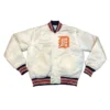 Detroit Tigers 80s Bomber White Satin Jacket