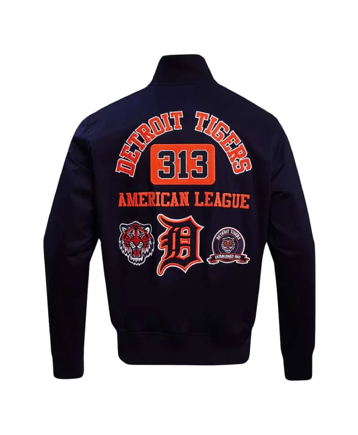 Detroit Tigers Area Code Full Zip Navy Jacket