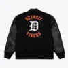 Detroit Tigers Black Out Varsity Full Snap WoolLeather Black Jacket