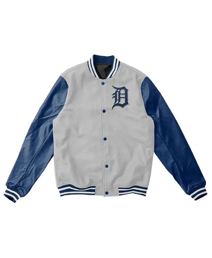 Detroit Tigers Blue And Grey Letterman Jacket