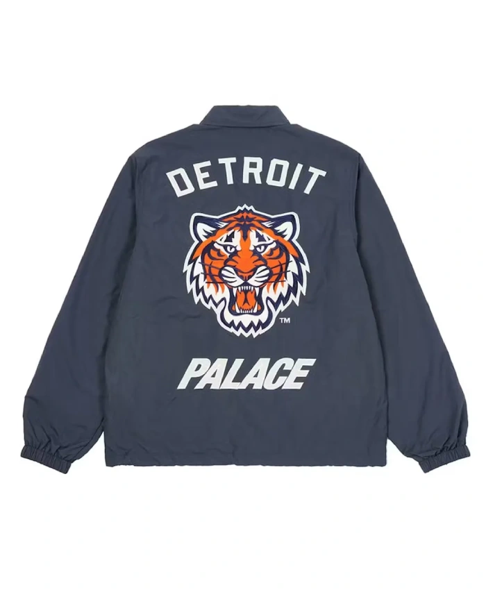 Detroit Tigers Coach NavyOrange Full Snap Jacket