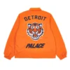 Detroit Tigers Coach NavyOrange Full Snap Orange Jacket