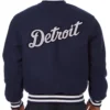 Detroit Tigers Embroidered Full Snap Wool Varsity Navy Jacket