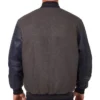 Detroit Tigers Full Snap Varsity WoolLeather Charcoal And Navy Jacket