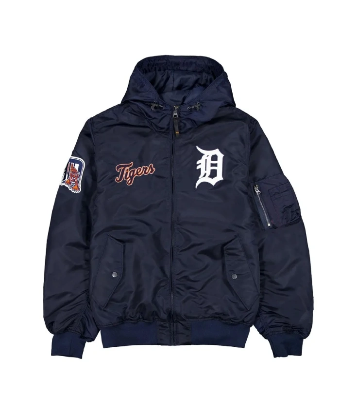 Detroit Tigers Historic L 2B Hooded Bomber Jacket