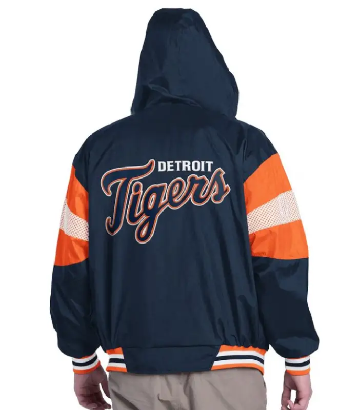 Detroit Tigers Legacy Lightweight Navy And Orange Hooded Jacket