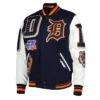 Detroit Tigers Mash Up Navy And White Varsity Jacket