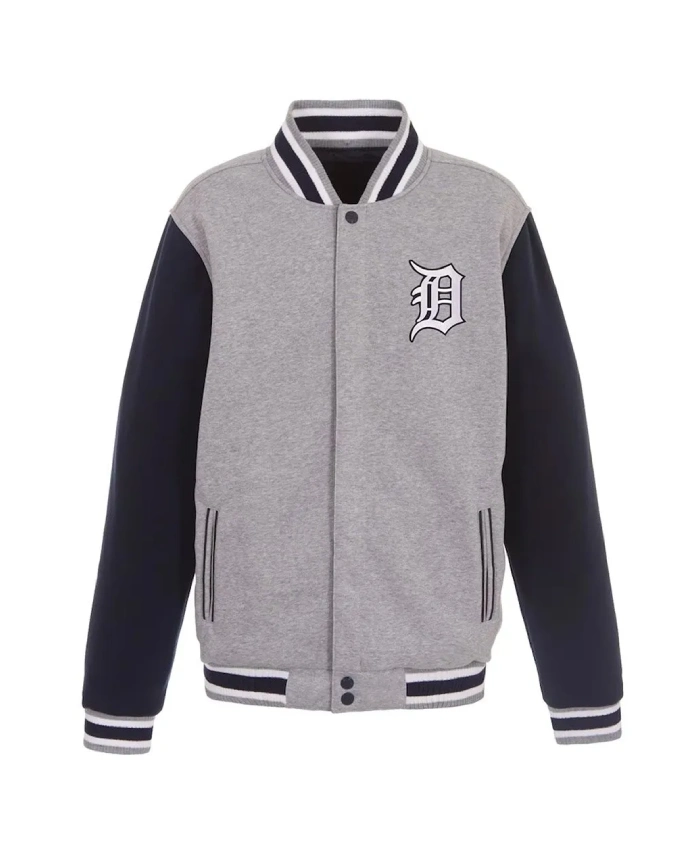 Detroit Tigers Navy And Gray Varsity Wool Jacket
