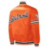 Detroit Tigers Slider Full Snap Varsity Satin Orange Jacket
