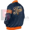 Detroit Tigers The Captain II Navy Satin Varsity Jacket
