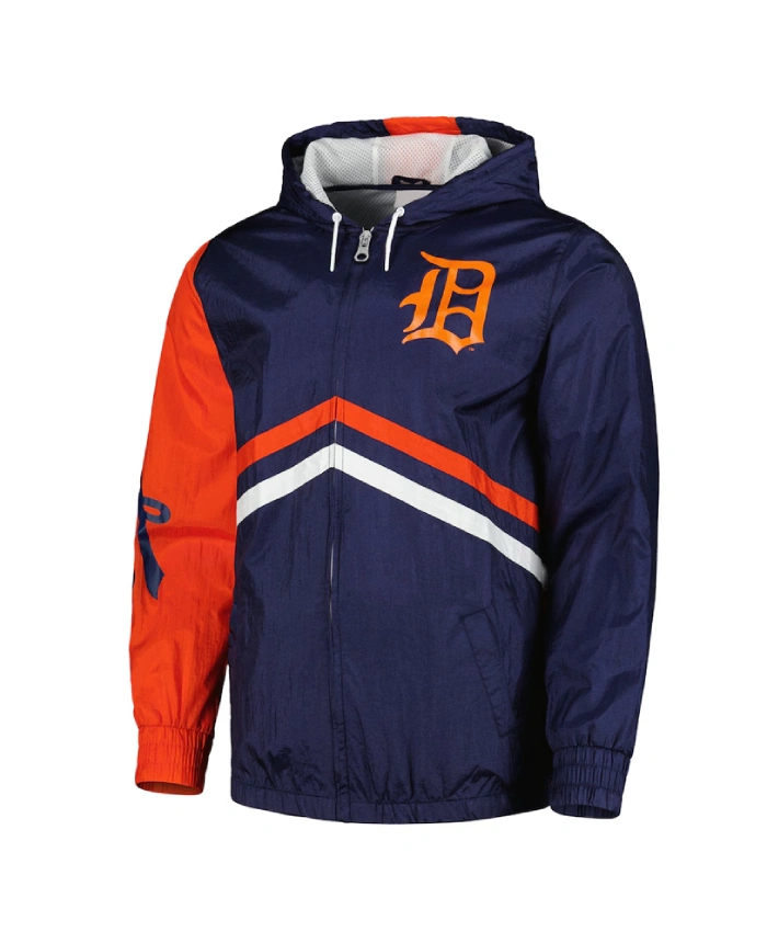 Detroit Tigers Undeniable Navy Full Zip Windbreaker Jacket