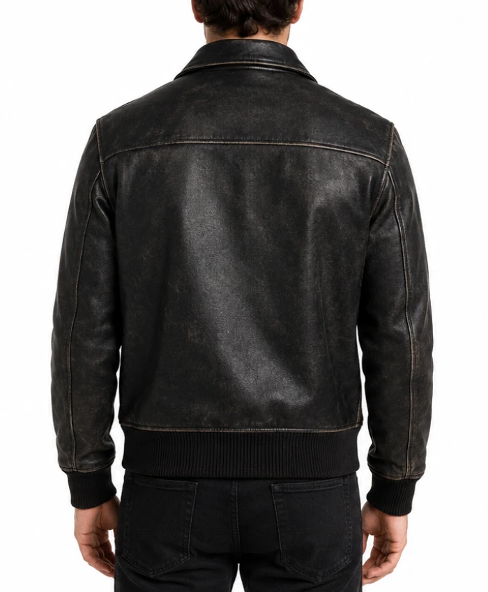 Mens Distressed A2 Leather Bomber Jacket