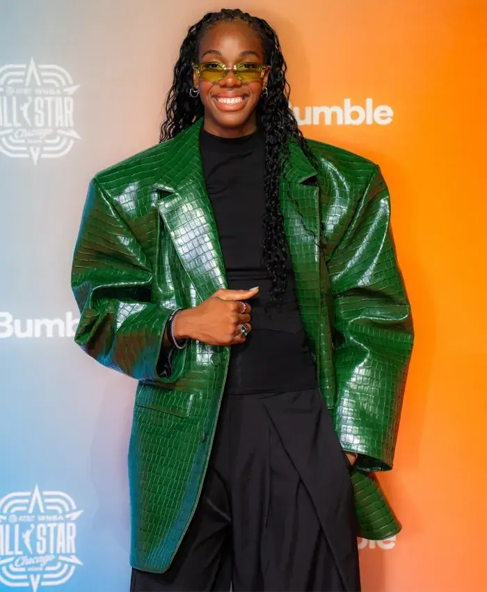 Dominique Malonga All Star 2026 Green Leather Blazer