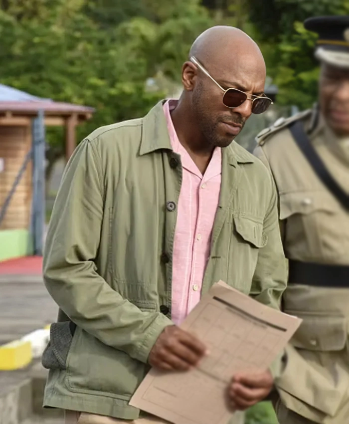 Death in Paradise S15 DI Mervin Wilson Green Jacket - Image 4