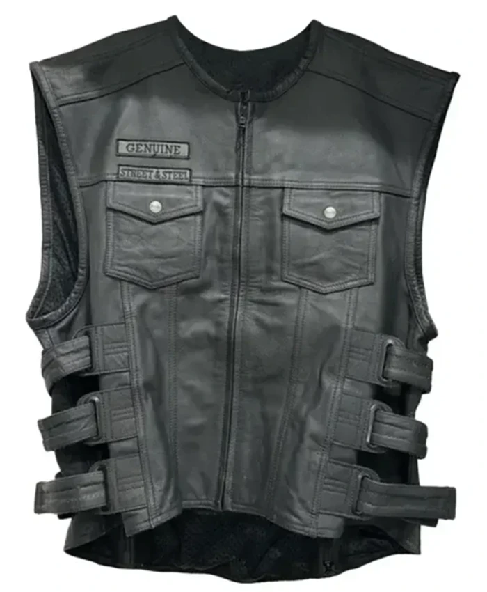 Alternative view of Dorm Street And Steel Anarchy Black Leather Vest