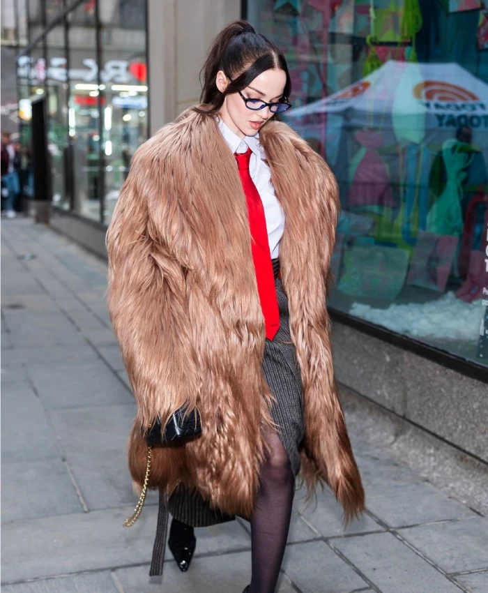 Dove Cameron Today Show Fur Coat - Image 2