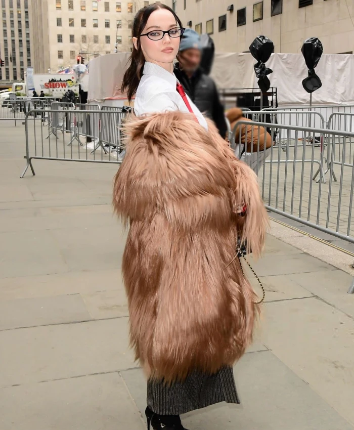 Dove Cameron Today Show Fur Coat - Image 7