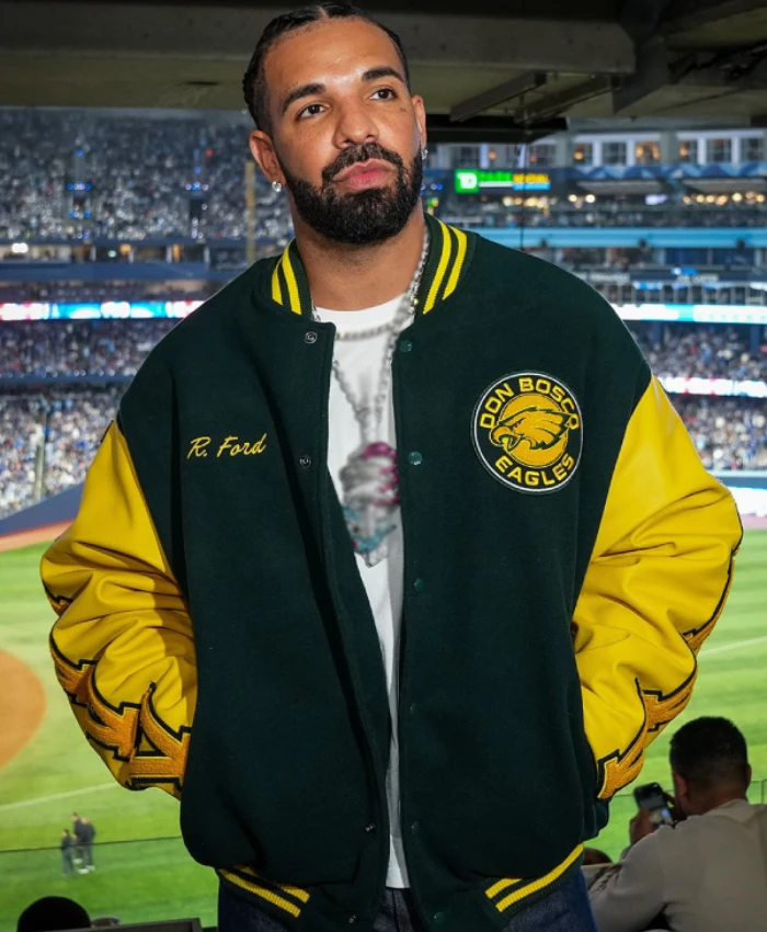 Drake Rob Ford Don Bosco Eagles Green And Yellow Varsity Jacket