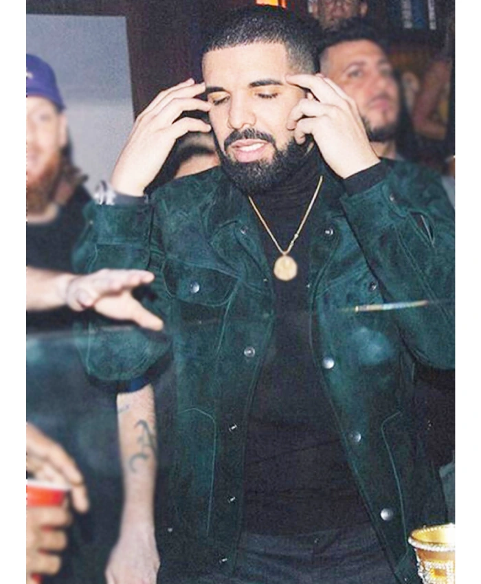 Drake Suede Leather Green Jacket