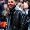 Drake Warriors Game Black Leather Jacket