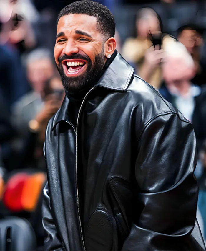 Drake Warriors Game Black Leather Jacket