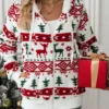Drawstring Christmas Element Hooded Jacket