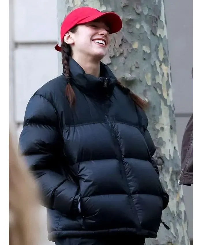 Dua Lipa Black Puffer Jacket - Image 2