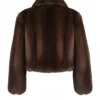Dua Lipa Brown Fur Cropped Jacket