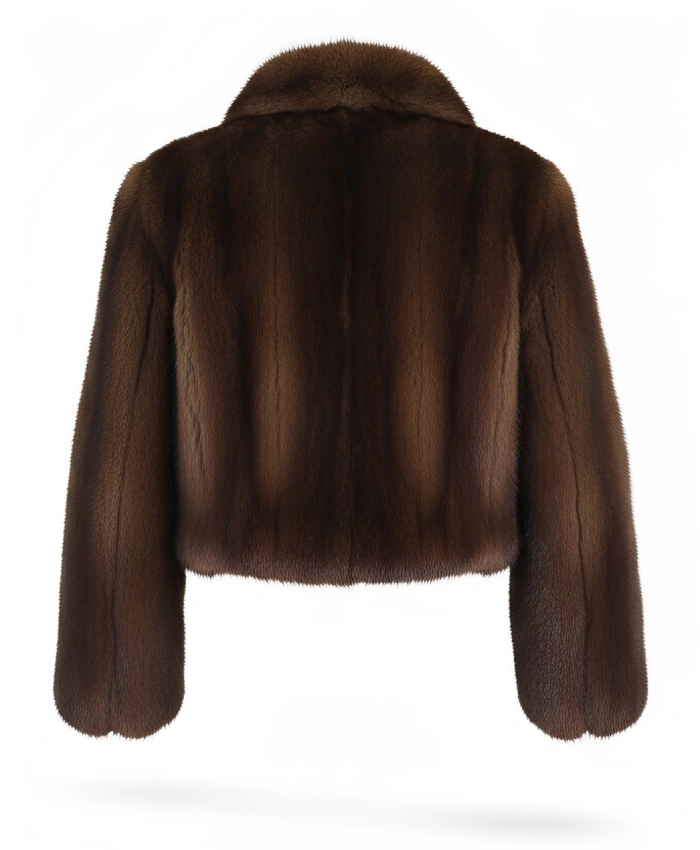 Dua Lipa Brown Fur Cropped Jacket
