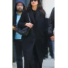 Dua Lipa NYC Shearling Wool Coat