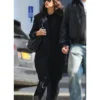 Dua Lipa NYC Shearling Wool Long Coat
