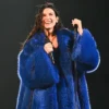 Dua Lipa Radical Optimism Tour 2025 Electric Blue Fur Long Coat